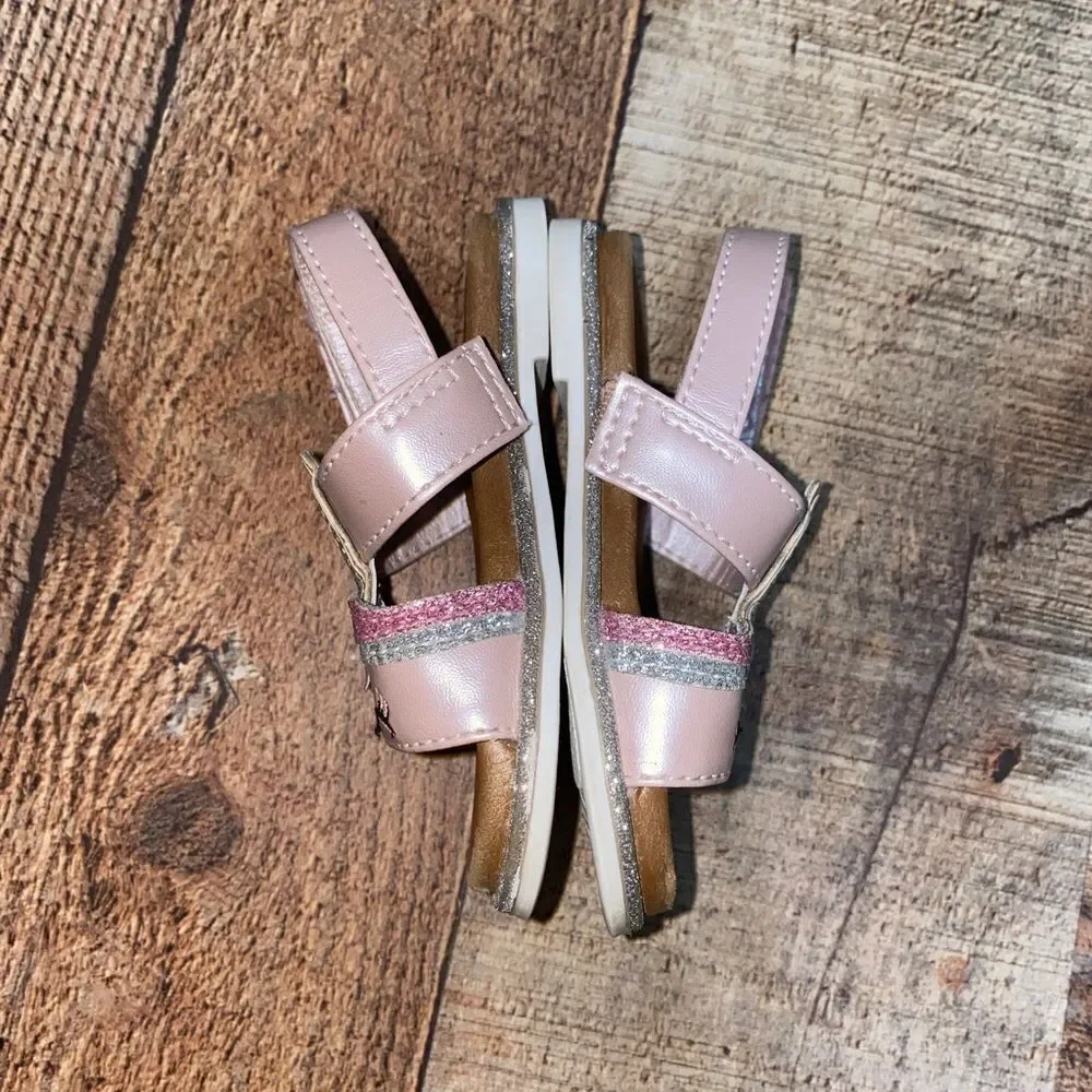 💜 Wonder Nation Infant Girls' Unicorn Sandals Size 4 Pink